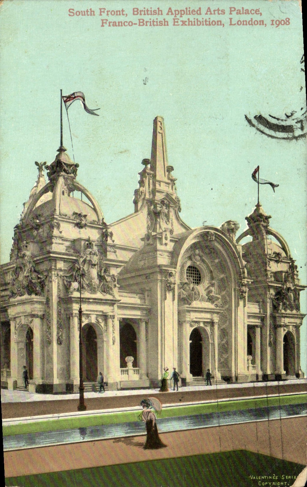 CPA South Front British Applied Arts Palace Franco British Exhibition London 1908