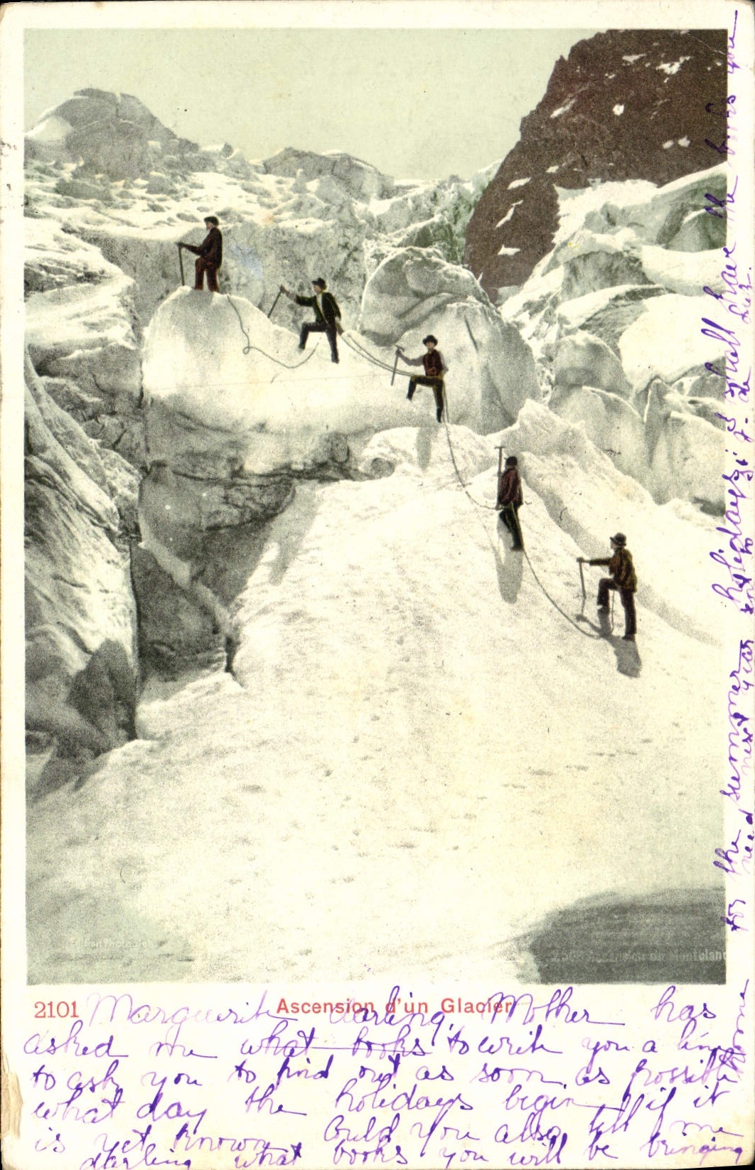 CPA Ascension d'un Glacier Alpinisme
