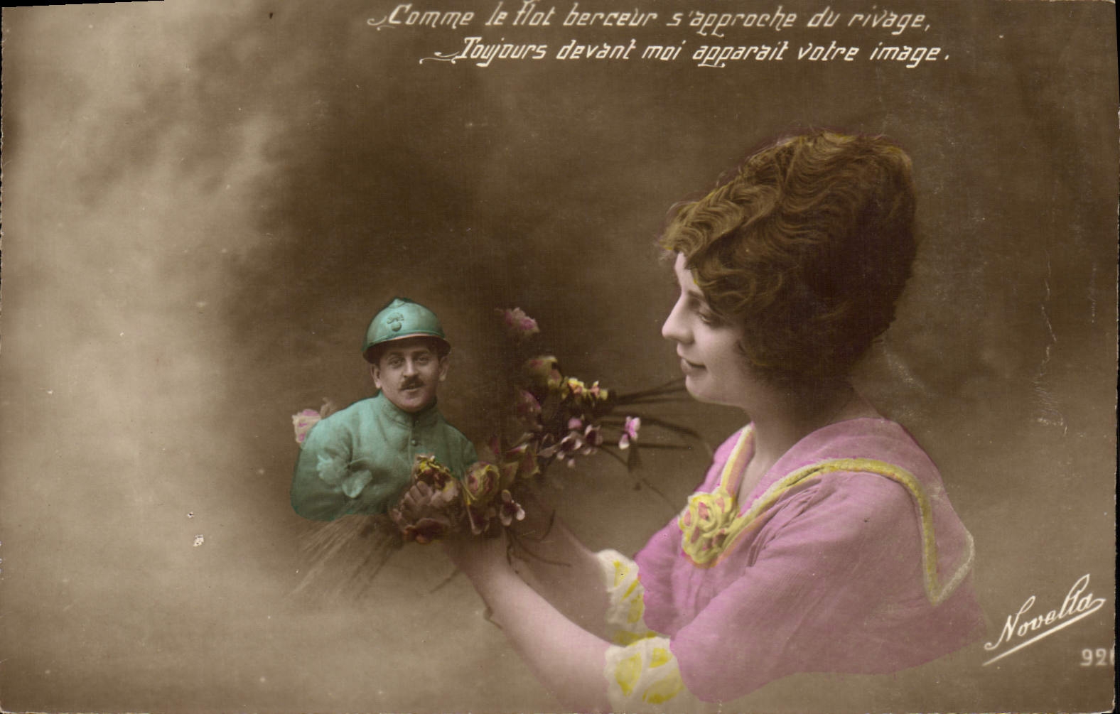 VINTAGE POSTCARD Like the Flood Berceur Fantasy Woman