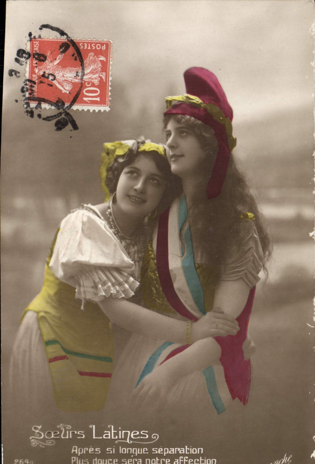 VINTAGE POSTCARD Latin Sisters Marianne Woman