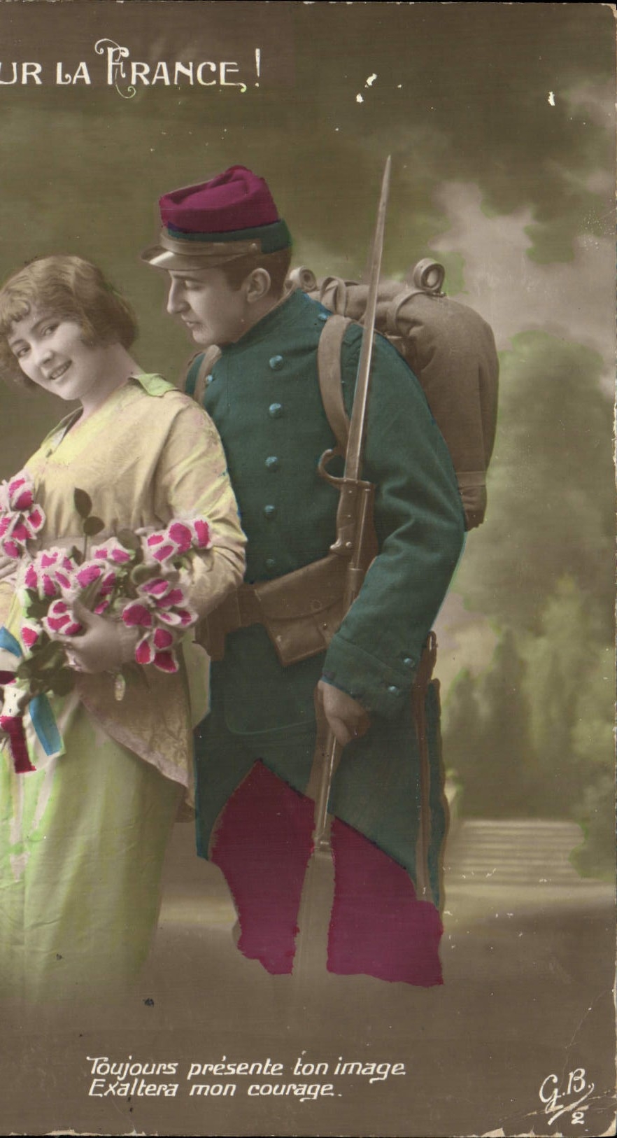 VINTAGE POSTCARD Fantasy Woman For Militaria France