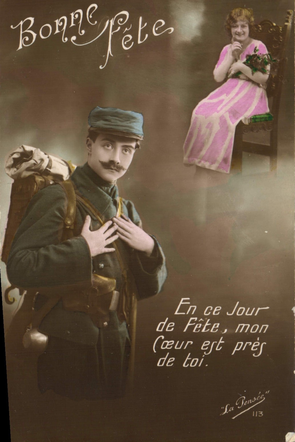 CPA Fantaisie Homme Soldat Militaria 