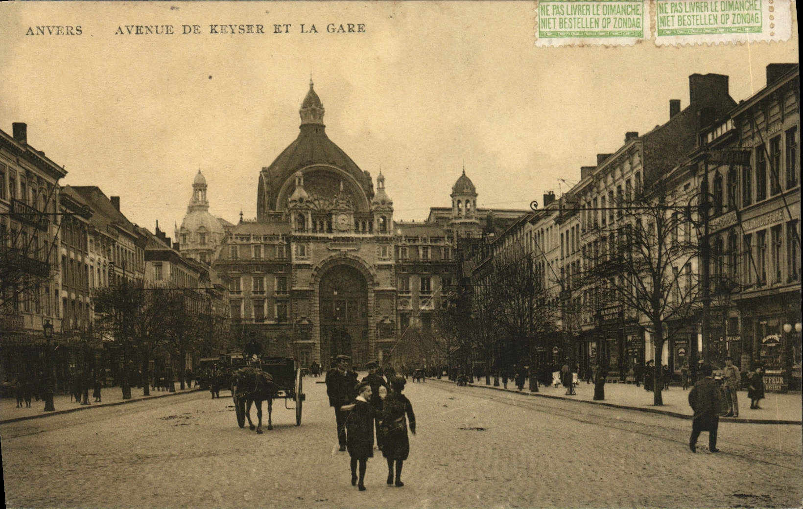 CPA Anvers Avenue De Keyser Et La Gare Enfants