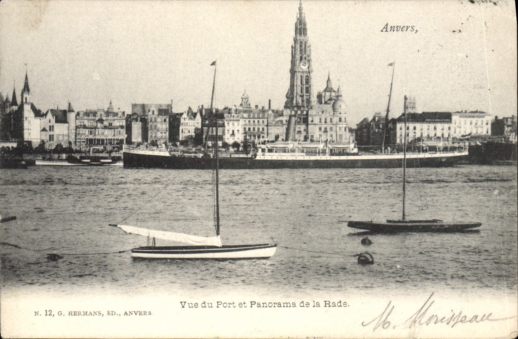 CPA Anvers Vue Du Port Et Panorama De La Rade Bateau