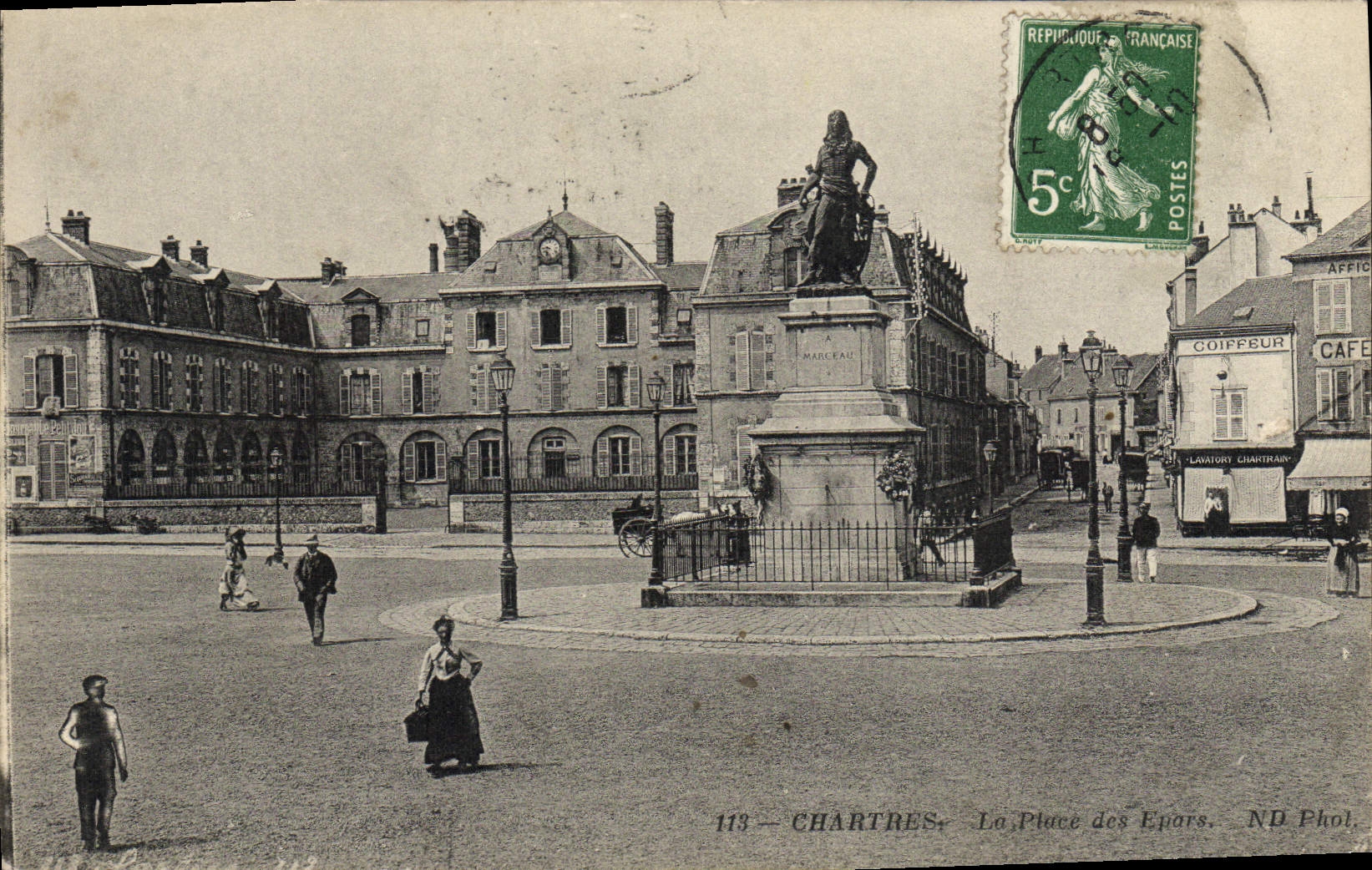 POSTAL Chartres de la VENDIMIA el lugar de dispersado