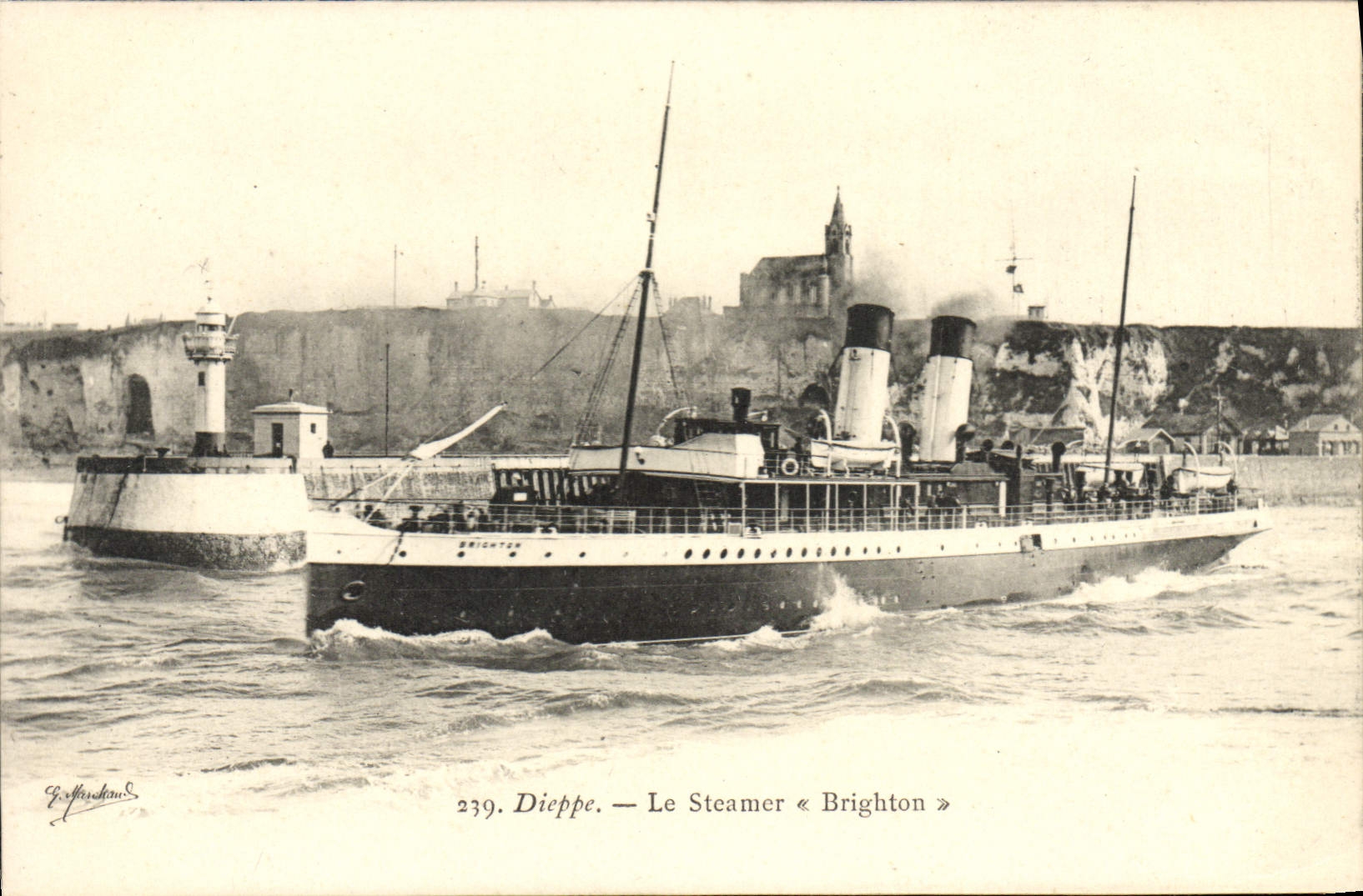 CPA Dieppe Le Steamer Brighton