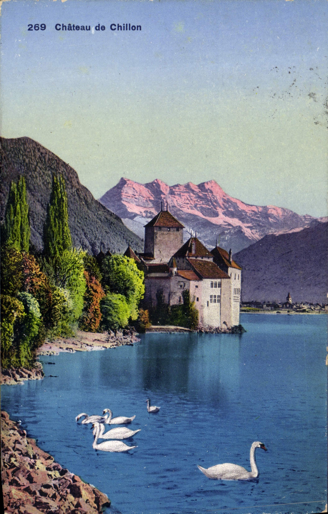 CPA Chateau De Chillon Cygne