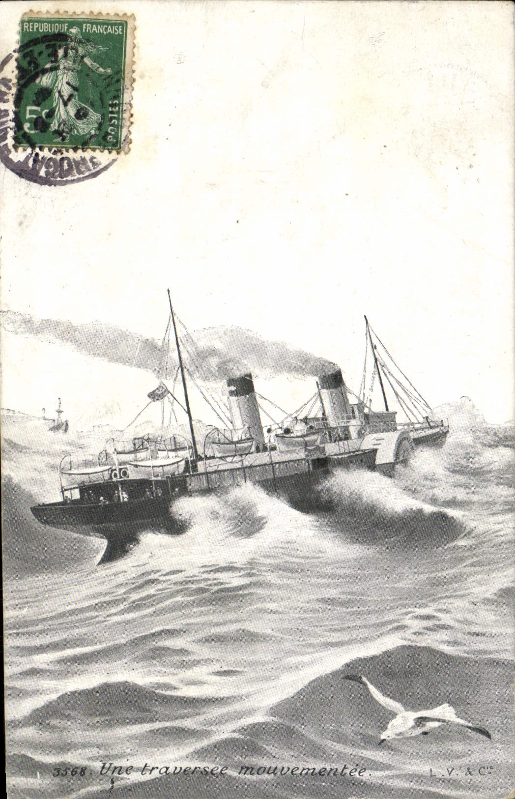 CPA Une Traversee Mouvementee Bateau 