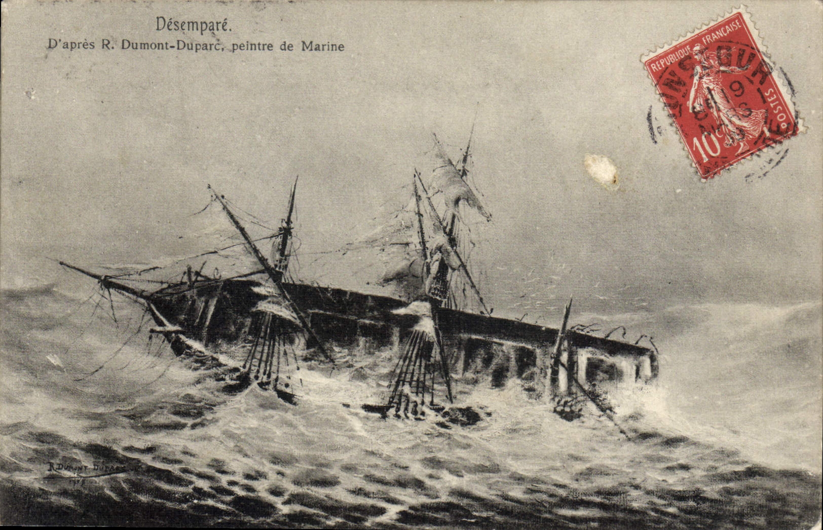 CPA Desempare Dapres Dumont Duparc Peintre De Marine Bateau