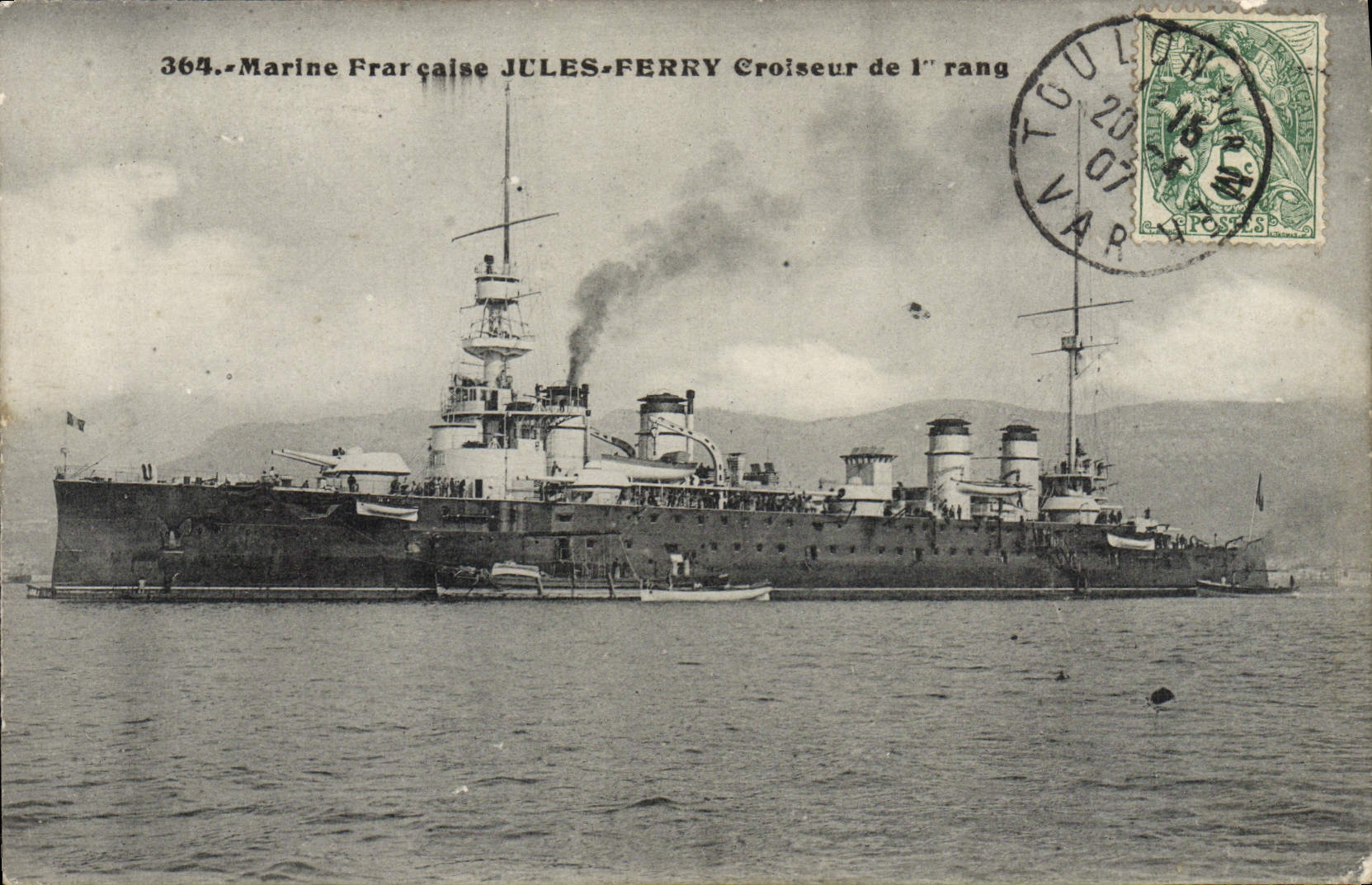 CPA Marine Frarncaise Jules Ferry Croiseur De 1er rang