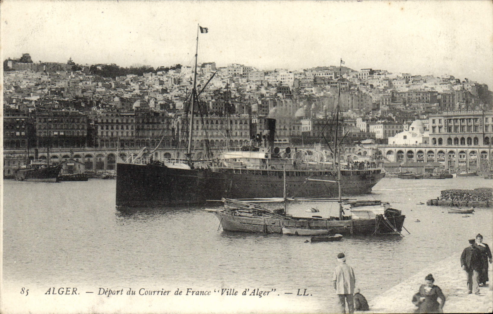 CPA Alger Depart Du Courrier De France Ville D'Alger