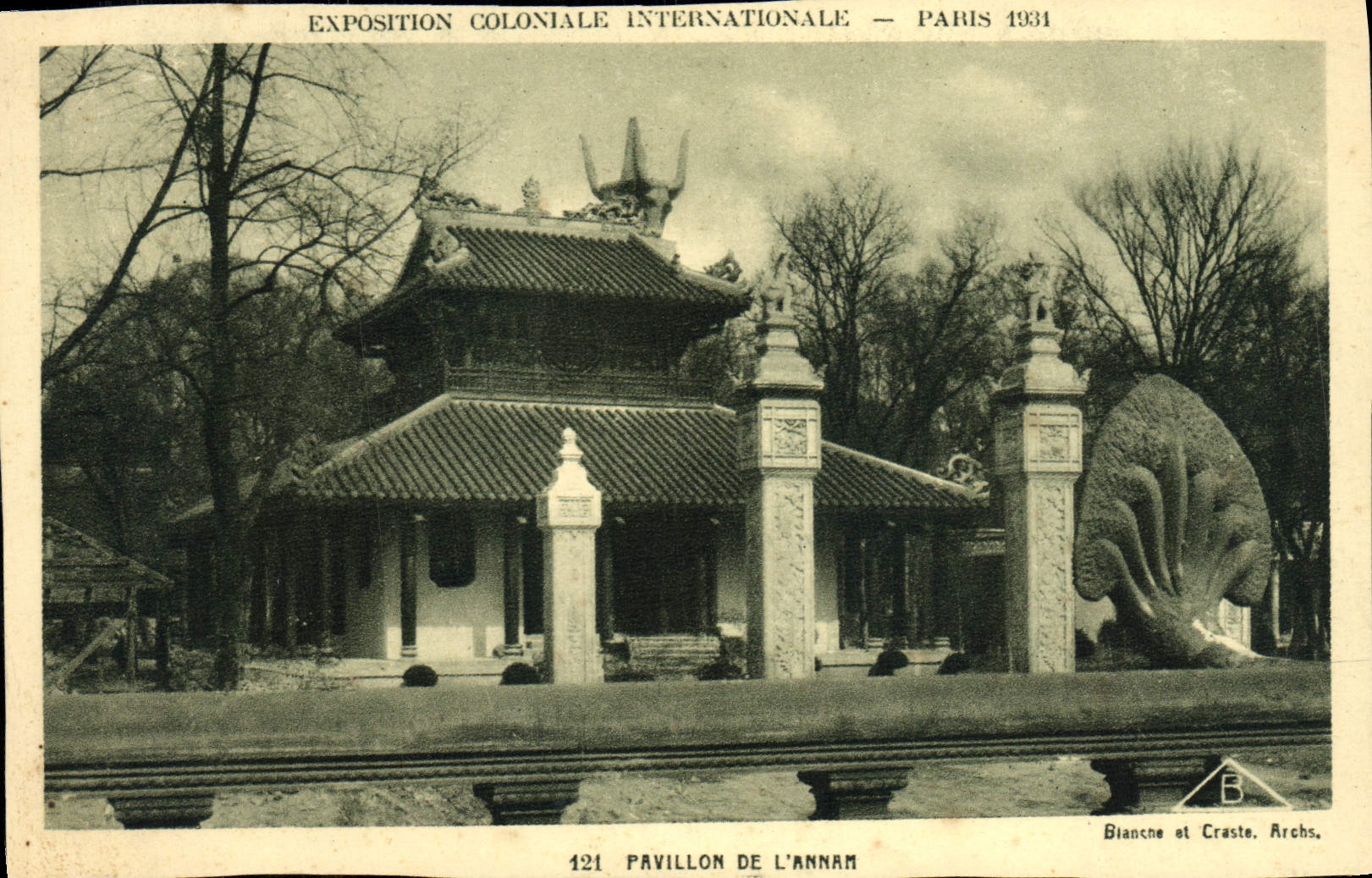 VINTAGE POSTCARD Fair Colonial International Paris 1931 House of Annam