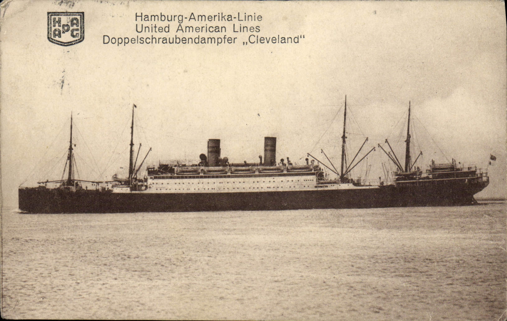 CPA Bateau Hamburg Amerika Line Cleveland