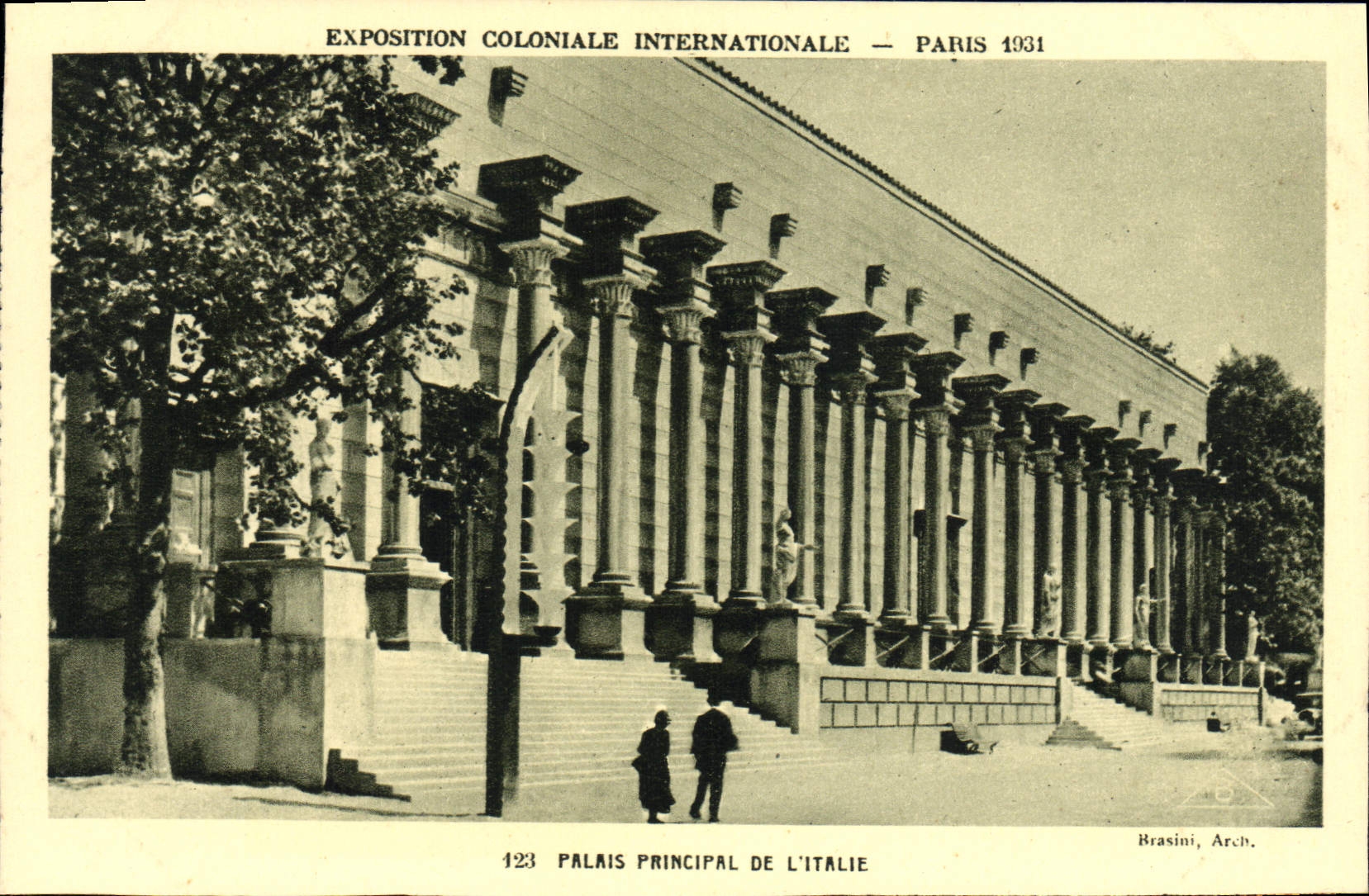 VINTAGE POSTCARD Paris Fair colonial international 1931 Palais the main thing of Italy