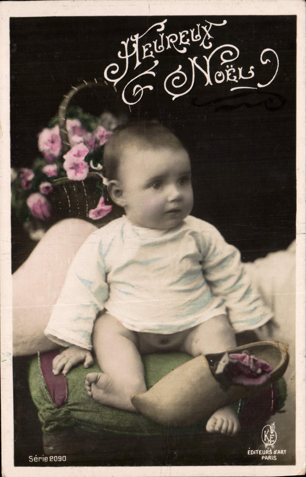 VINTAGE POSTCARD Fantasy Child Christmas Baby