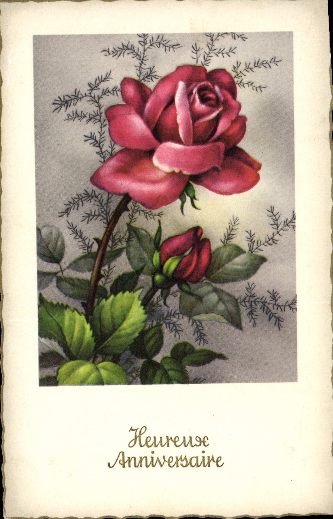 CPA Fantaisie Fleurs Rose