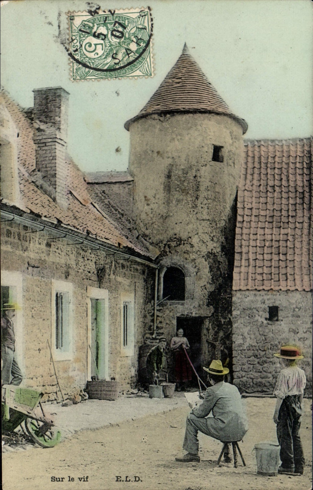 CPA Sur le vif Folklore Peintre 