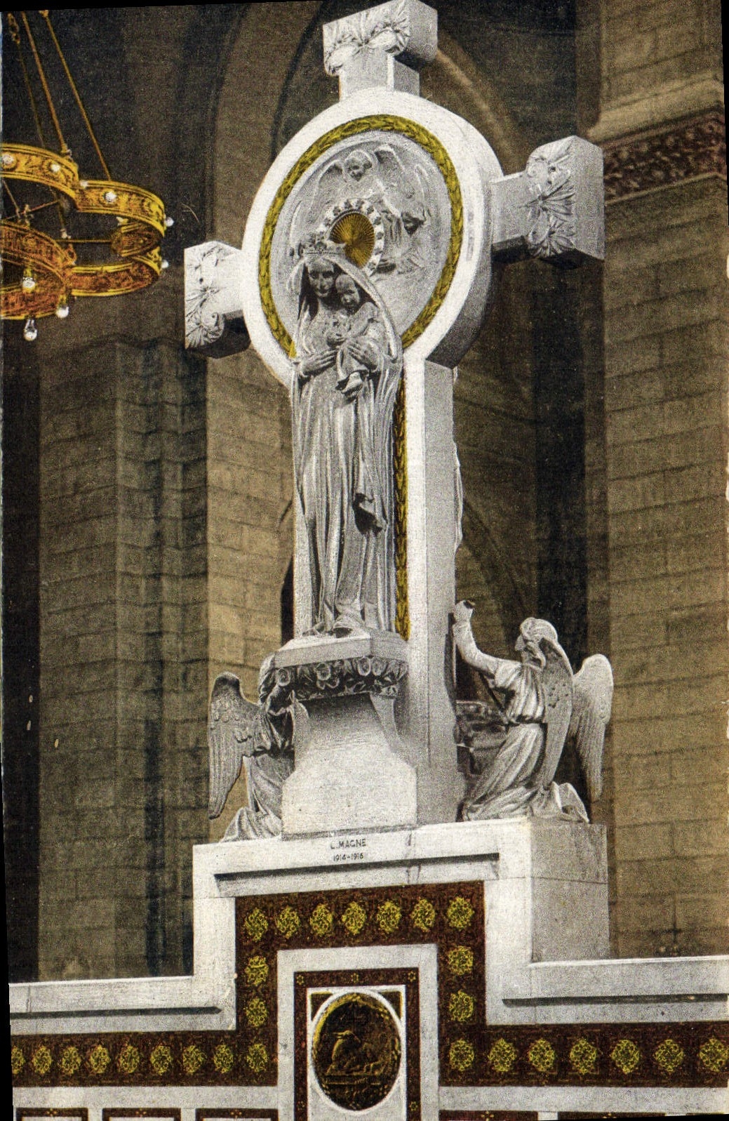 VINTAGE POSTCARD Paris the basilica of the Sacring Heart of Montmartre the virgin of the churchwarden's pew by Hippolyte Lefevre