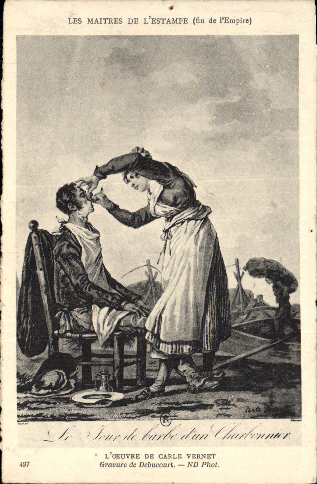 VINTAGE POSTCARD Masters of the Print End of the Empire Carle Vernet Debucourt