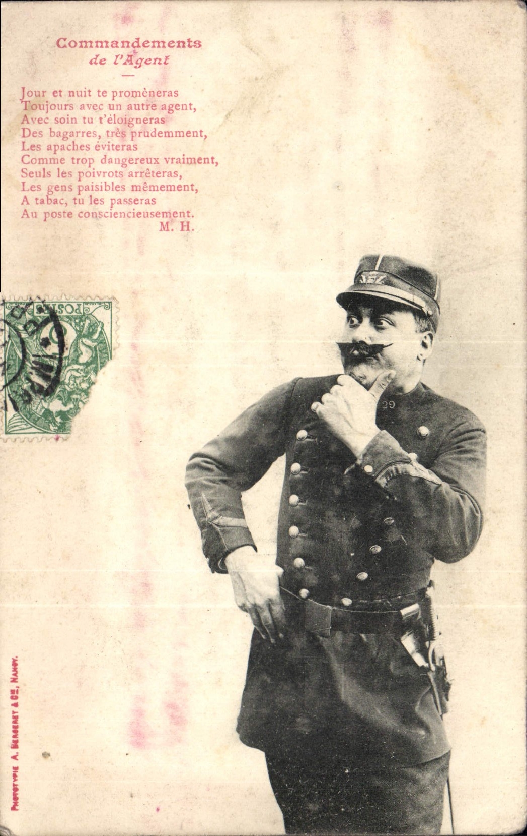 Comandantes de la fantasía de la POSTAL de la VENDIMIA del agente