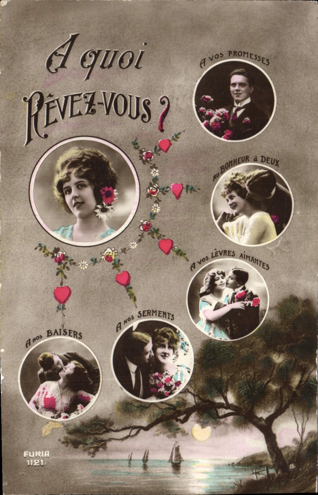 VINTAGE POSTCARD does Fantaisie Woman have what dream?