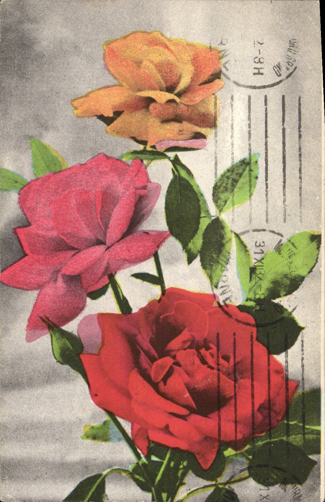 CPA Fantaisie Fleurs Roses