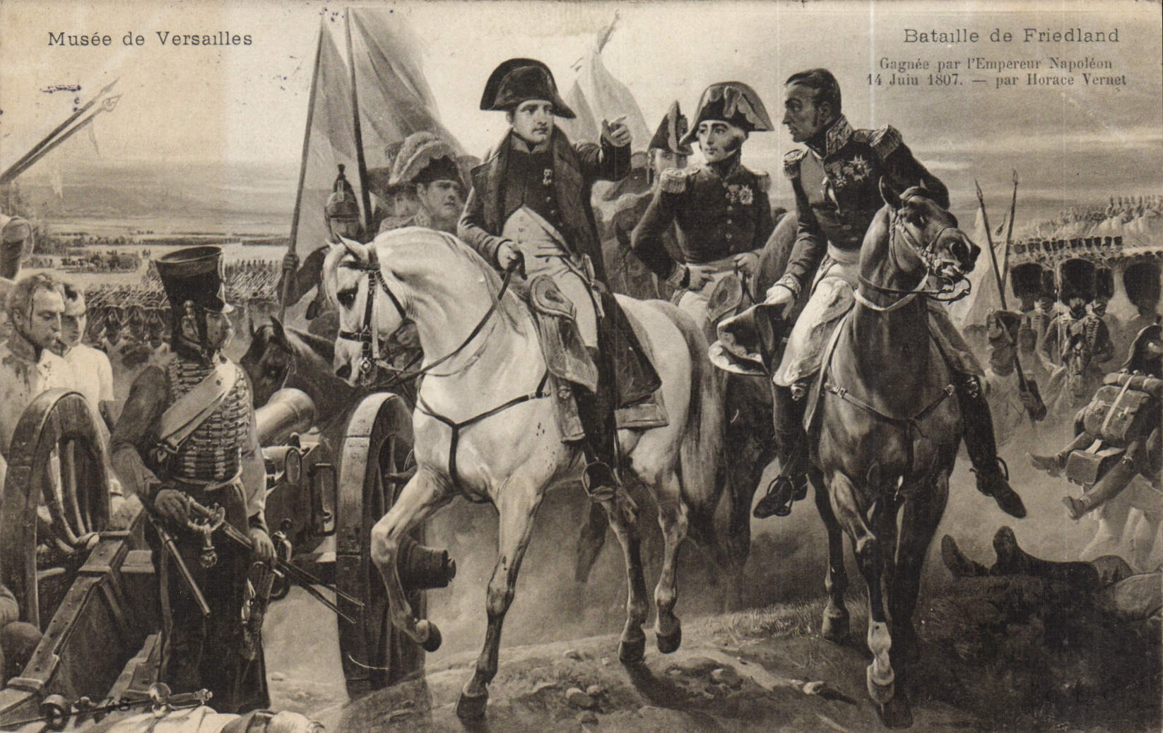 VINTAGE POSTCARD Militaria Musee of Versailles Battles of Friedland Napoleon 1st