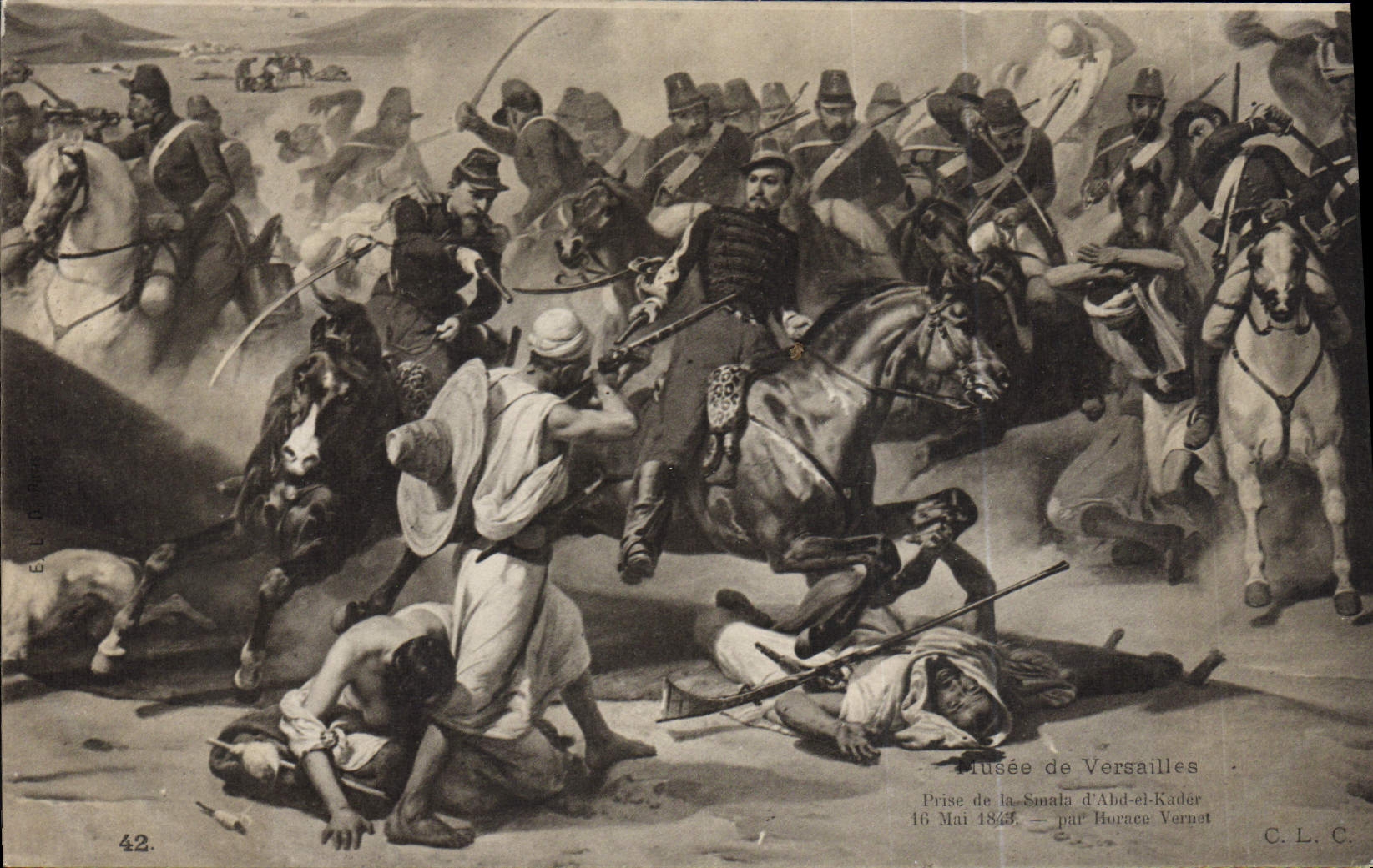 Museo de Militaria de la POSTAL de la VENDIMIA de Versalles tomado de la tribu del EL Kader de Abd
