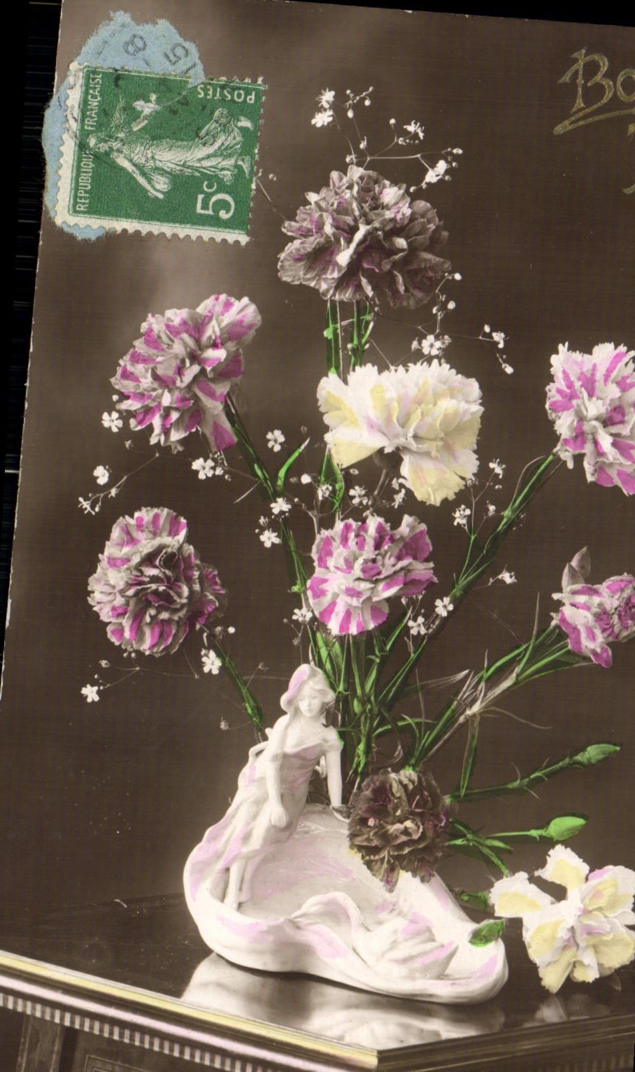 CPA Fantaisie Fleurs Santon 