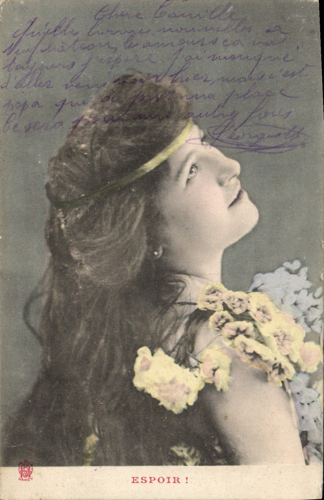 VINTAGE POSTCARD Fantasy Woman Hope