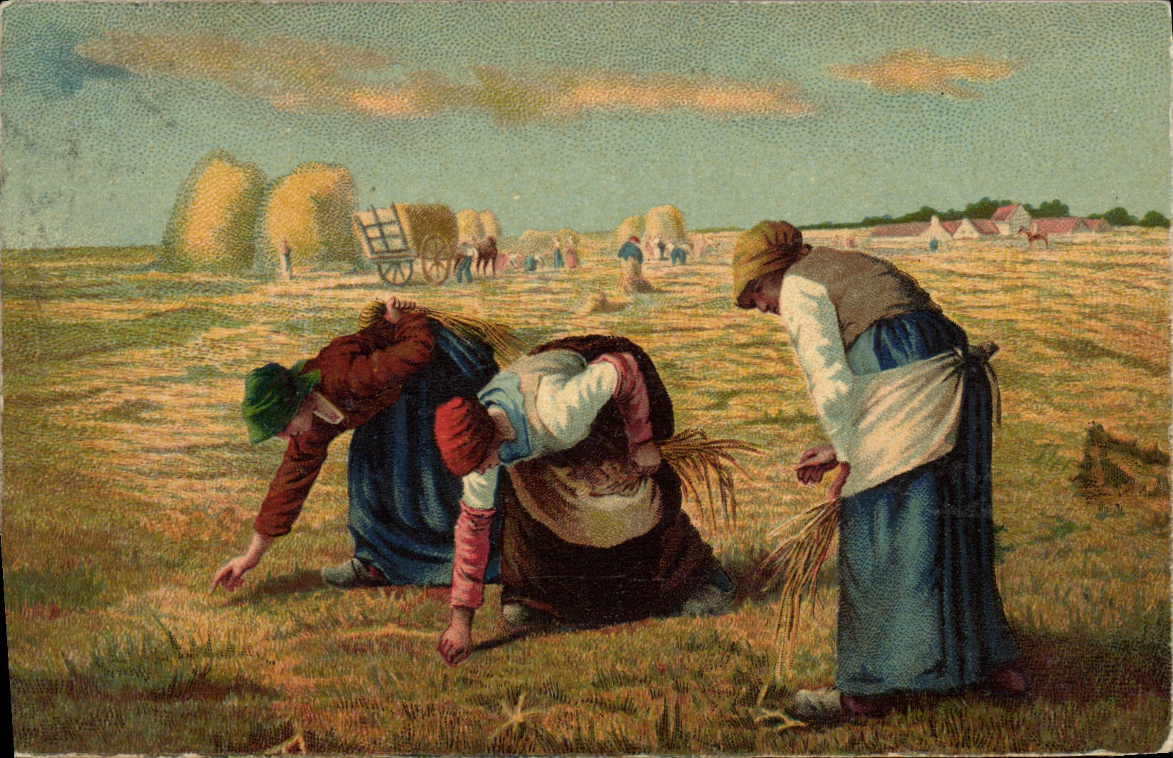 VINTAGE POSTCARD Fantasy Glaneuses Peasants