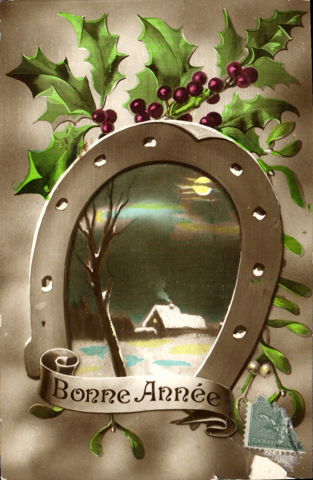 CPA Fantaisie Fer a cheval