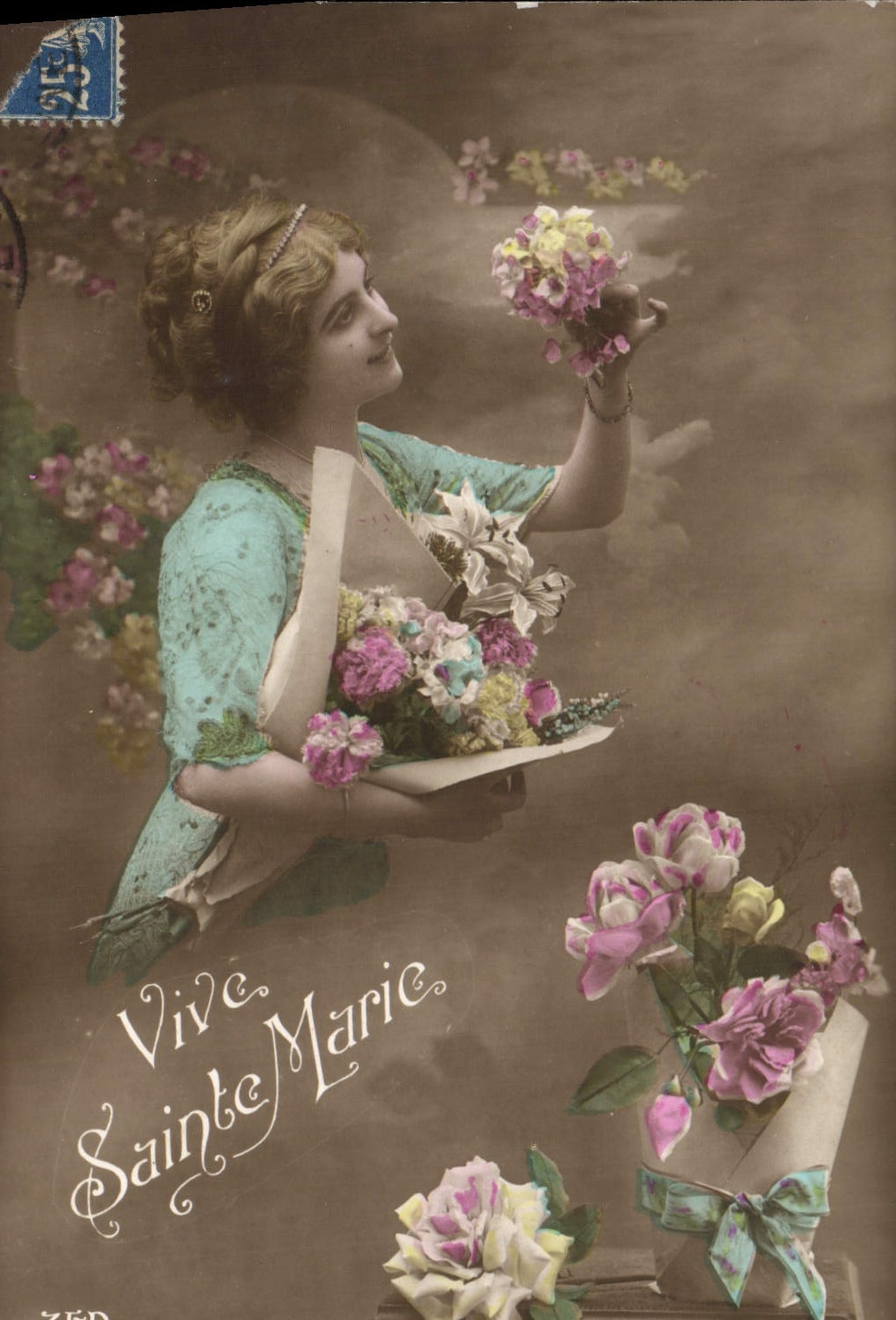 VINTAGE POSTCARD Fantaisie Woman Lives Marie Sainte