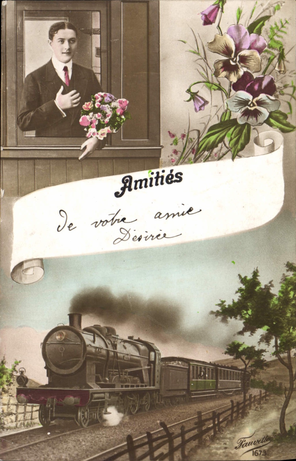 CPA Fantaisie Train