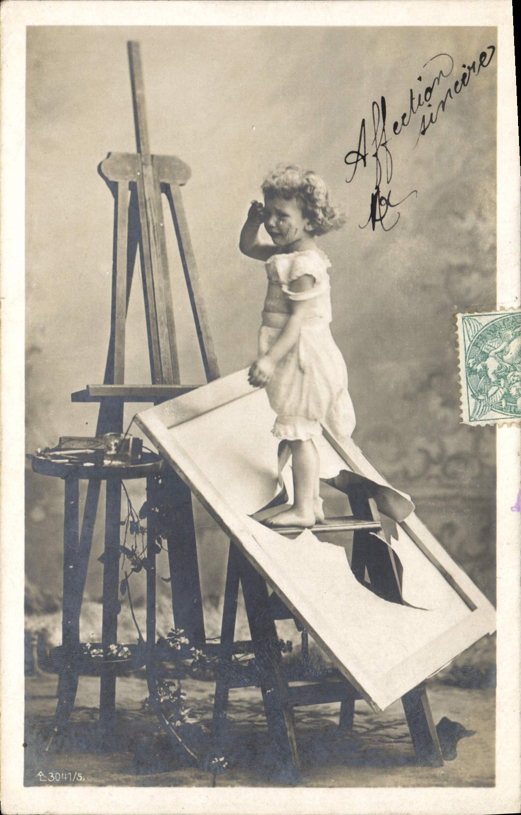 CPA Fantaisie Enfant Peintre