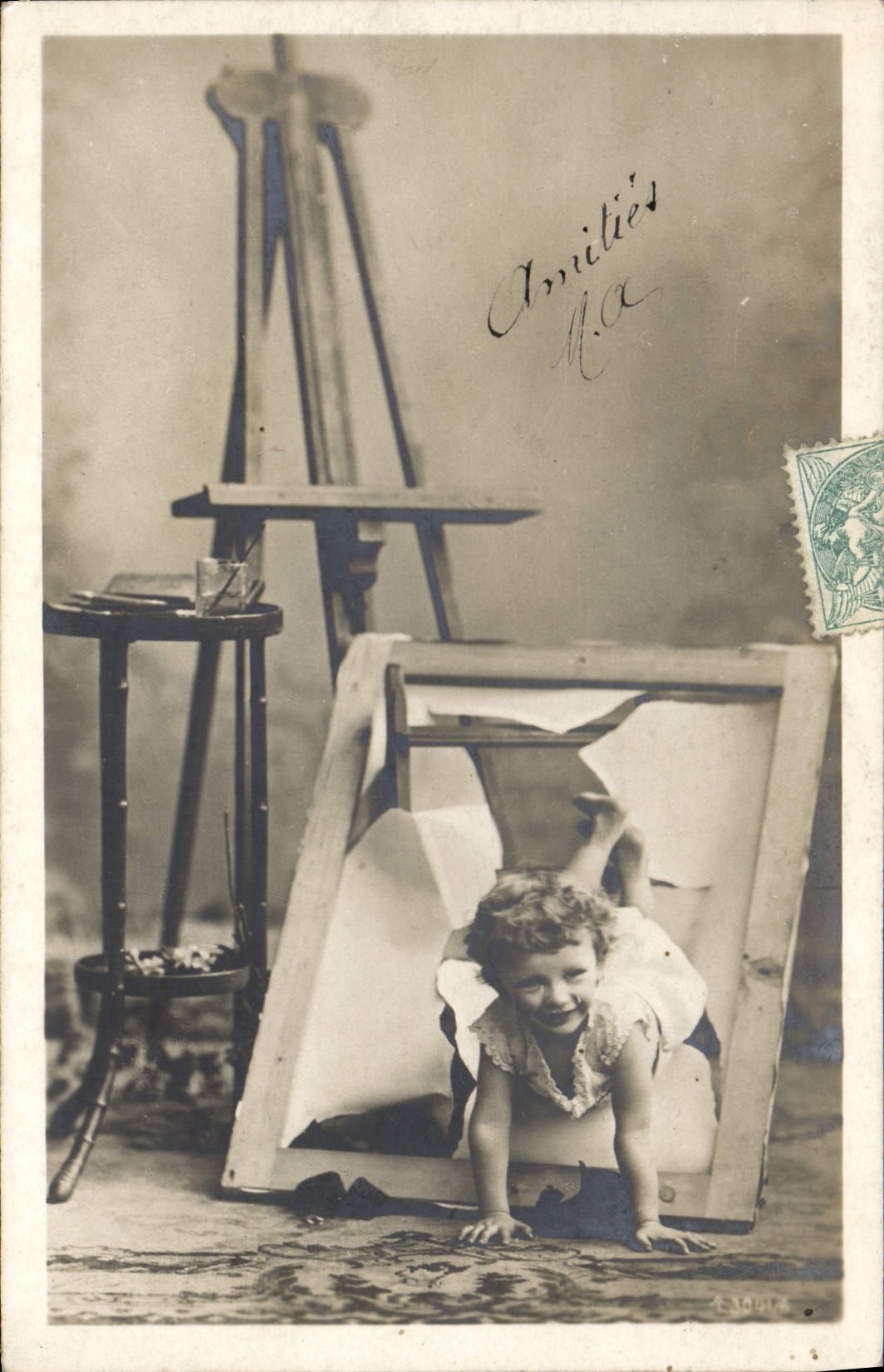 CPA Fantaisie Enfant Peintre