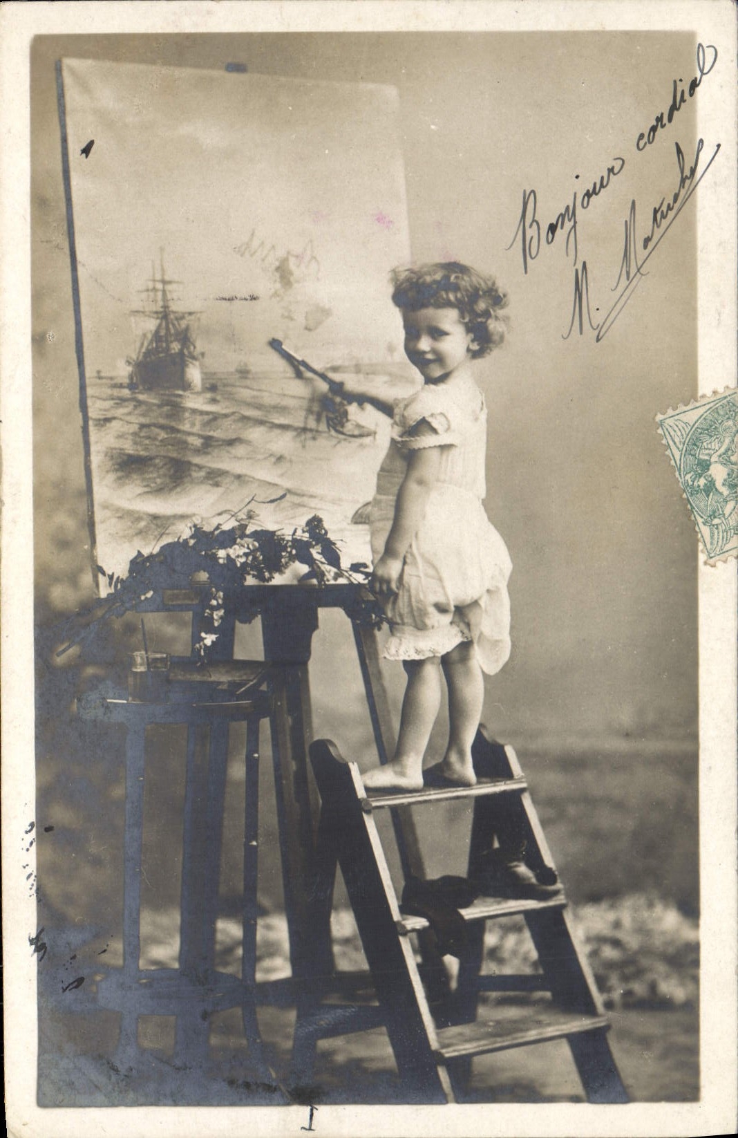 CPA Fantaisie Enfant Peintre