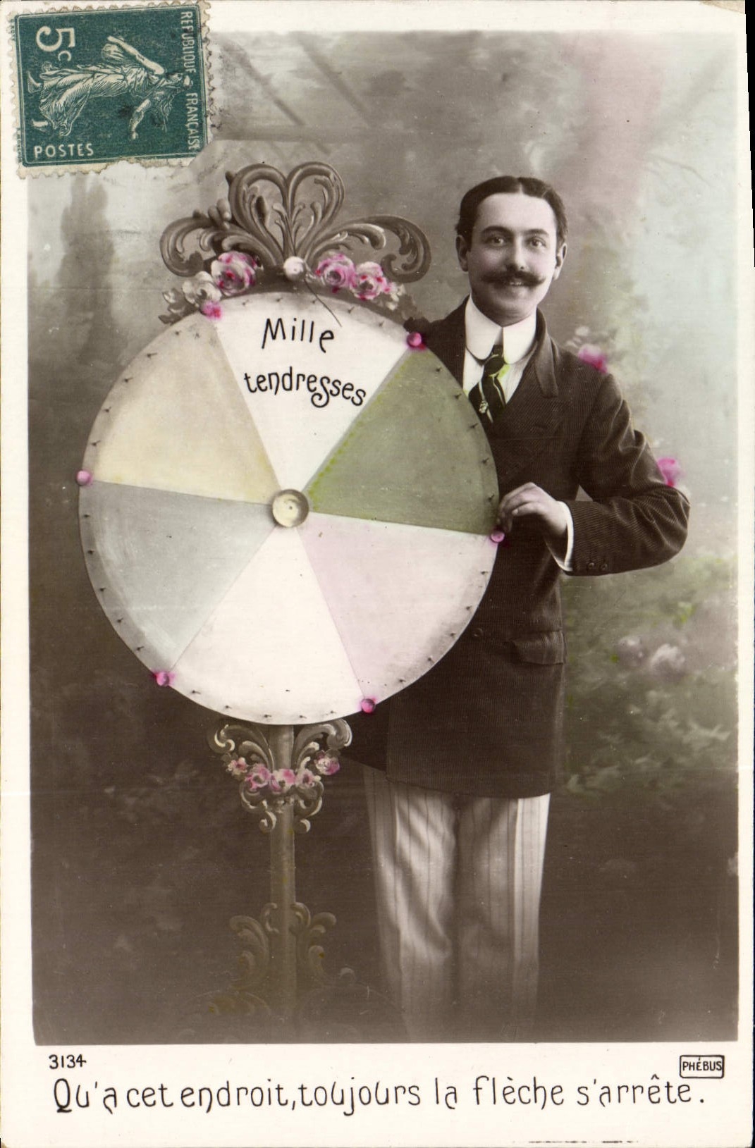 VINTAGE POSTCARD Fantasy man Thousand tendernesses