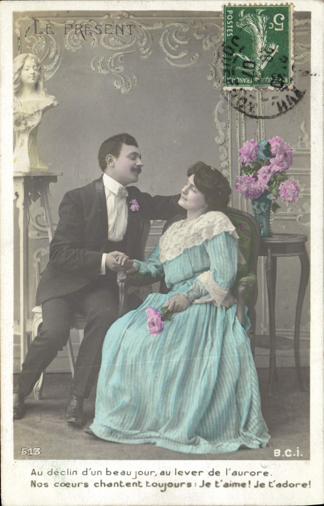 VINTAGE POSTCARD Fantasy Woman present