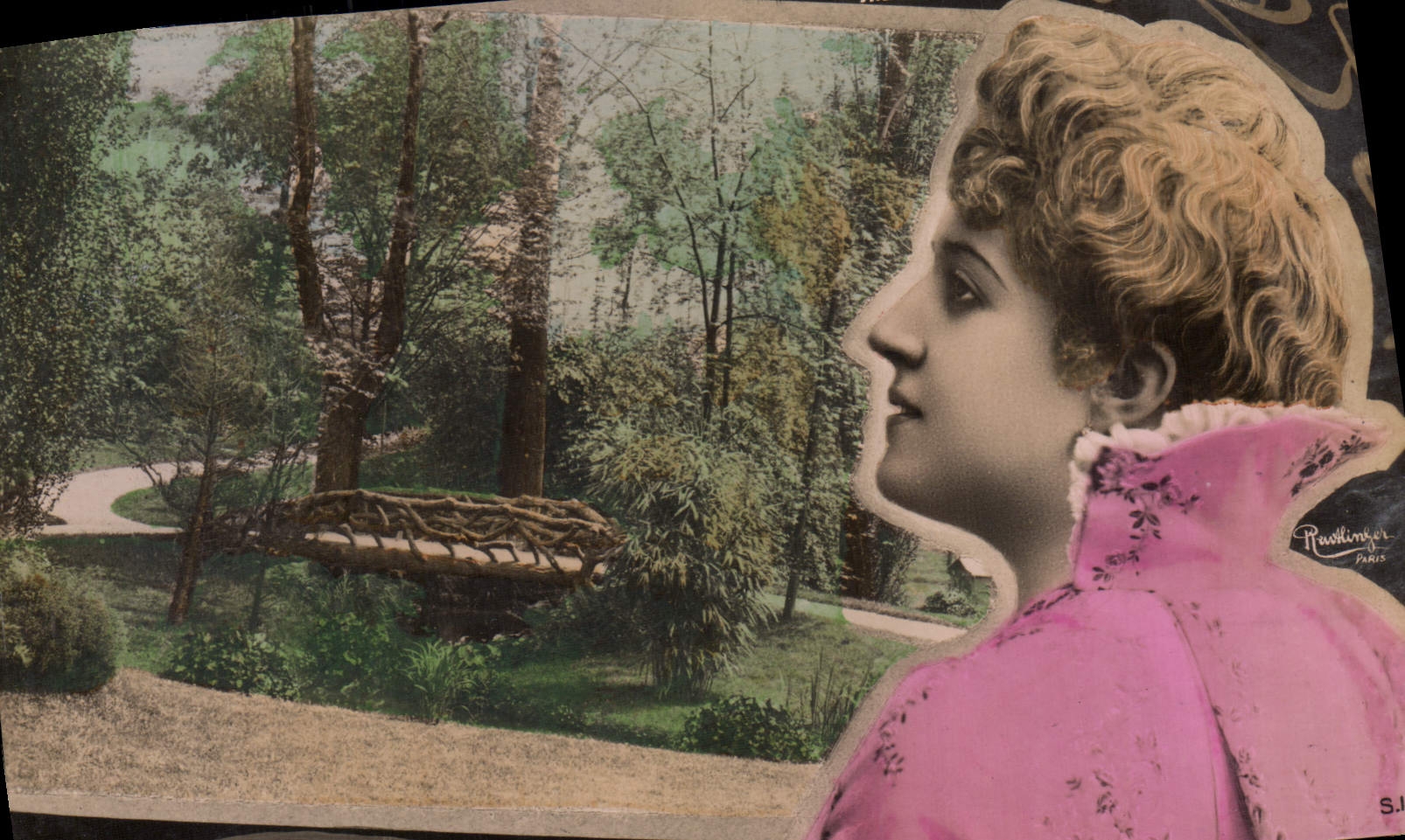 VINTAGE POSTCARD Fantasy Woman Happiness