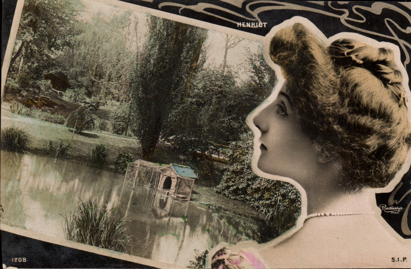 VINTAGE POSTCARD Fantasy Henriot Woman