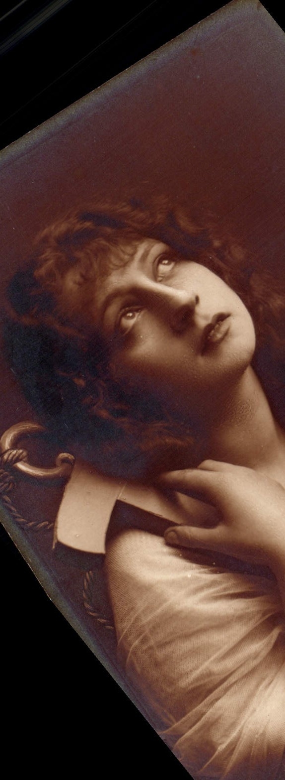 VINTAGE POSTCARD Fantaisie Woman Anchors