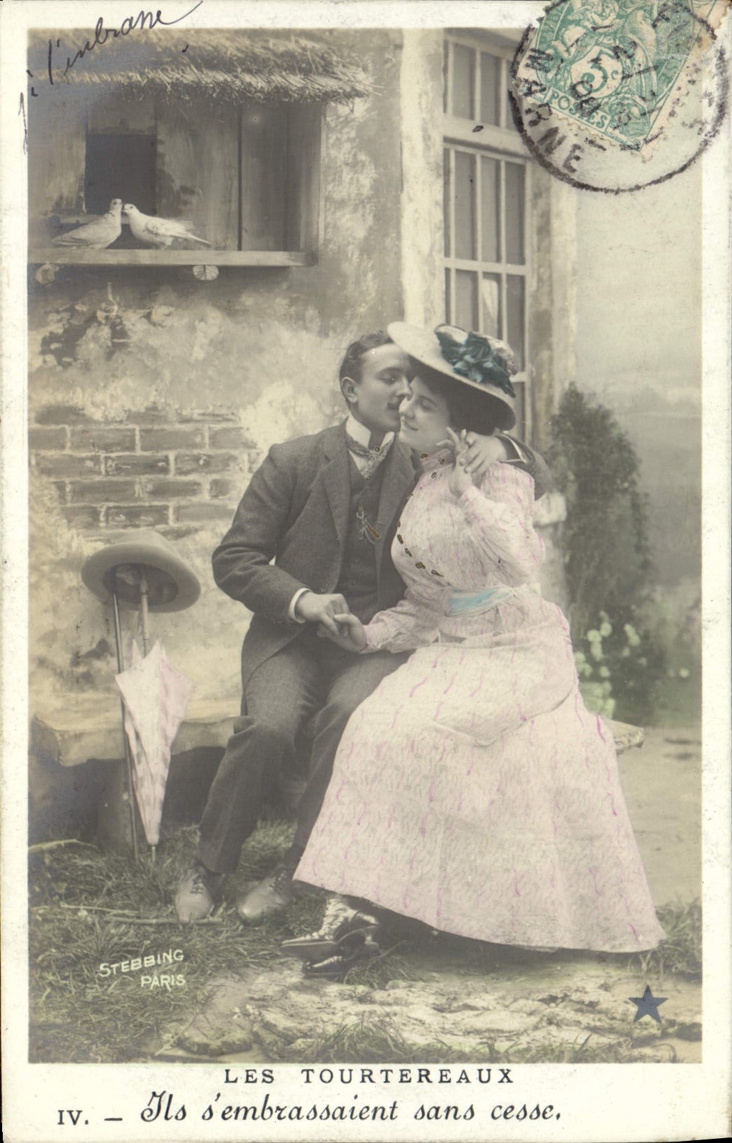 VINTAGE POSTCARD Fantasy Woman Tourtereaux