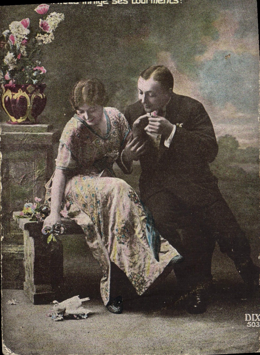 VINTAGE POSTCARD Fantasy Woman Just like doves