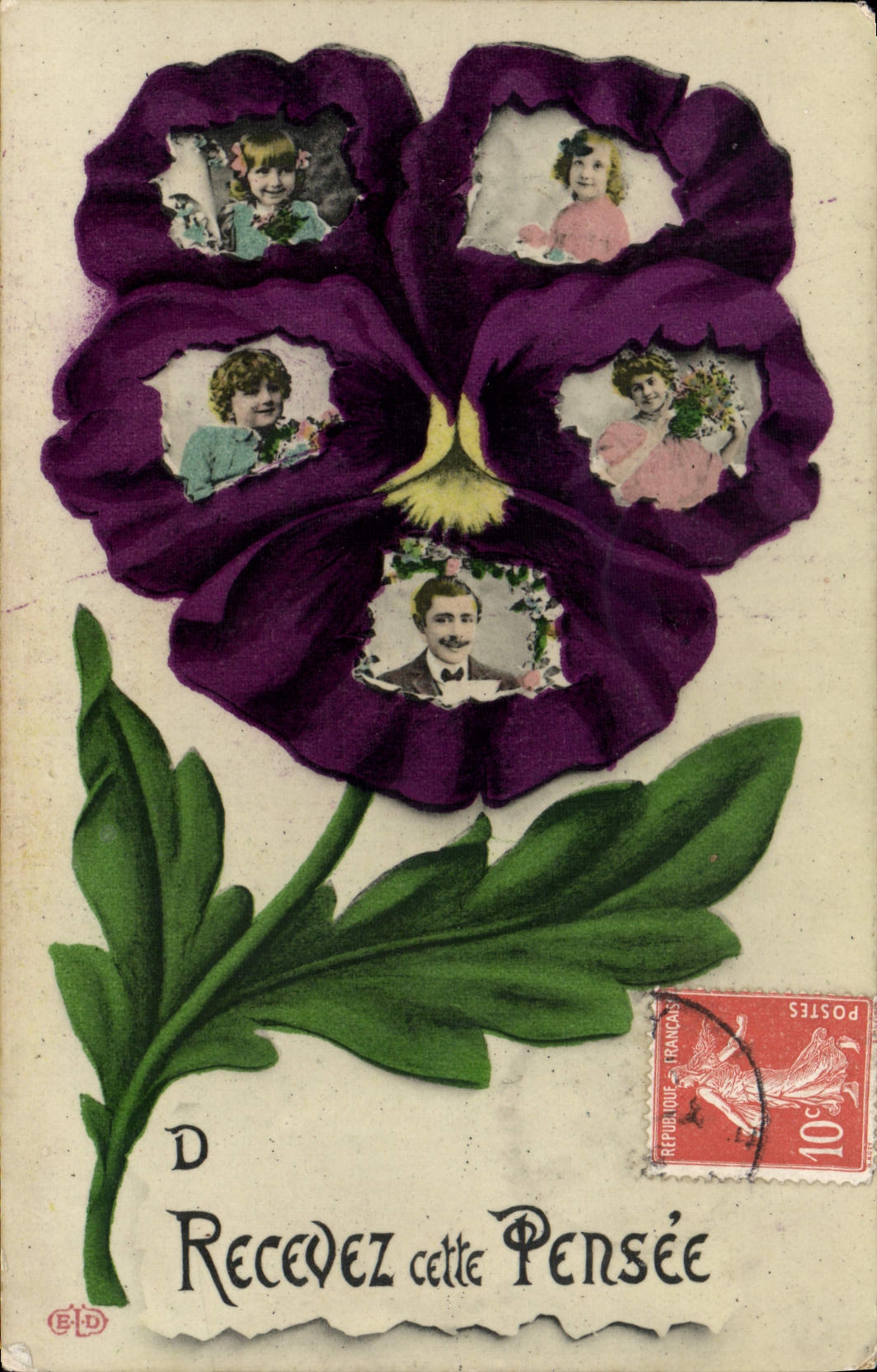 CPA Fantaisie Enfant Fleurs