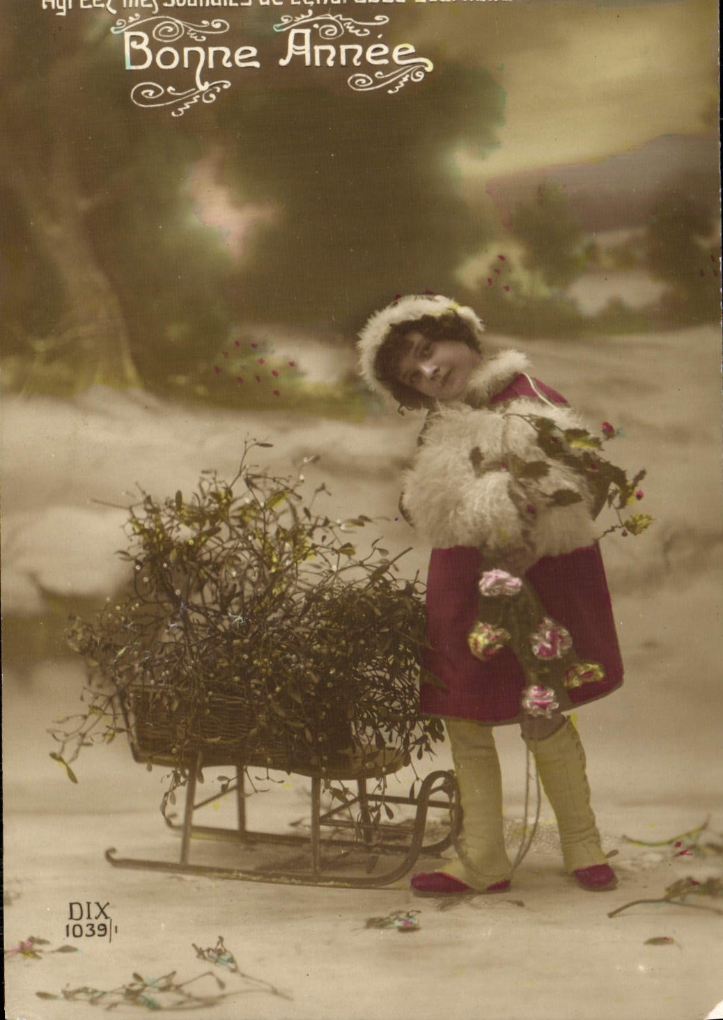 CPA Fantaisie Enfant Luge