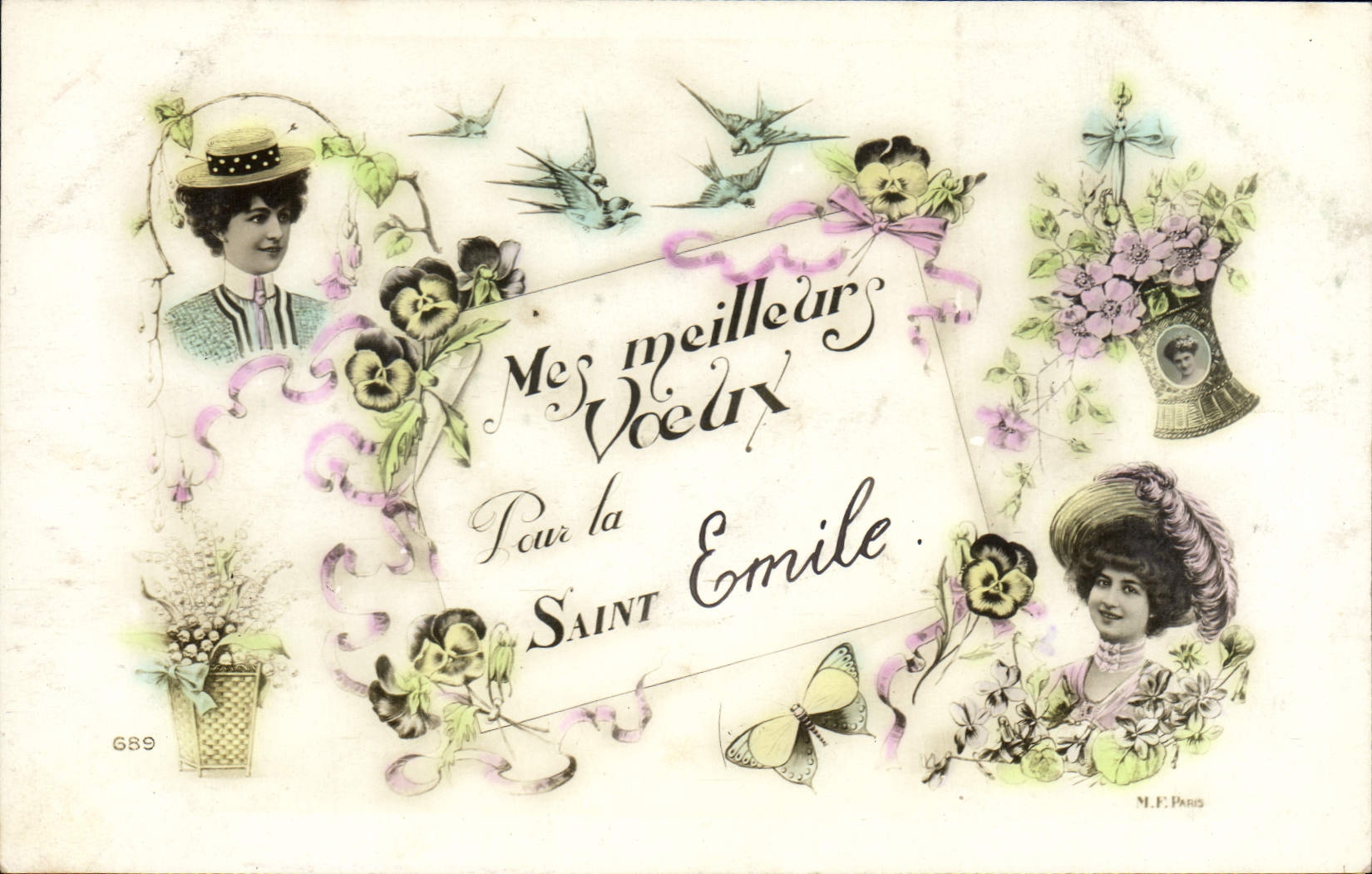 VINTAGE POSTCARD Fantasy Women Emile Saint