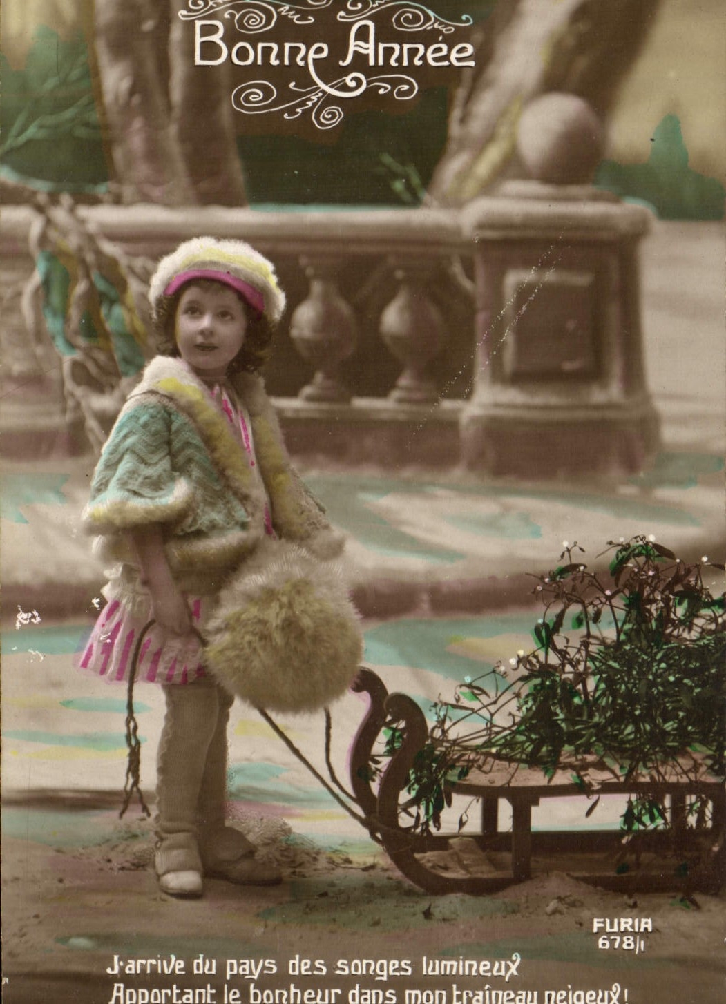 CPA Fantaisie Enfant Luge