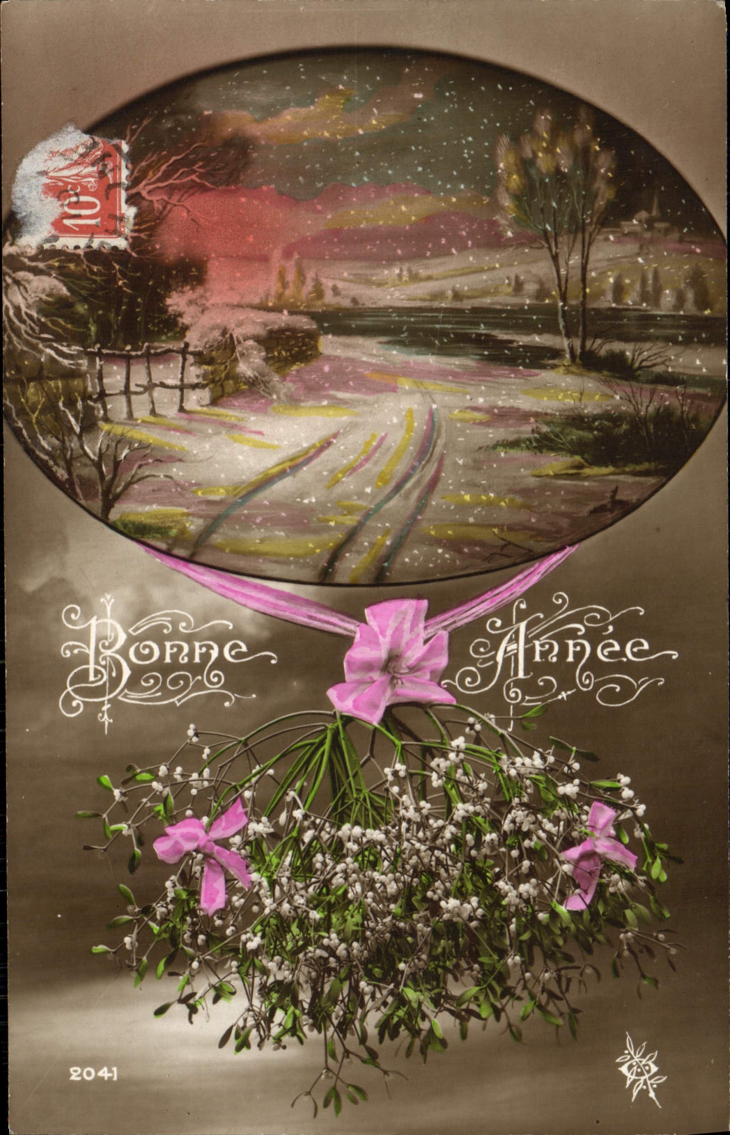 CPA Fantaisie Fleurs Bonne annee