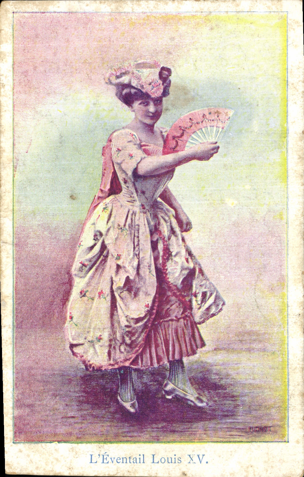VINTAGE POSTCARD Fantasy Woman the range Louis XV